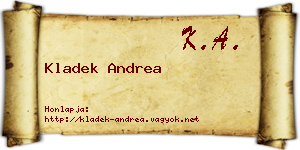 Kladek Andrea névjegykártya